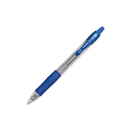 Pilot Pilot G2 Gel Retractable Rollerball Pen, Ultra Fine, 0.38mm, Blue Ink, Dozen 31278
